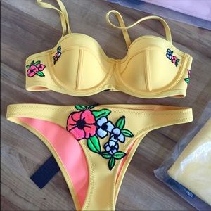 Yellow Triangl swimsuit new with tags